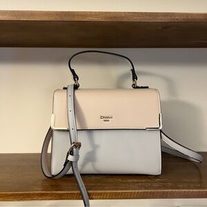 Dune London Two-Tone Pale Pink and Lavender Colorblock Top Handle Bag